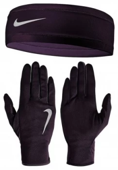 image of Nike Dri Fit Running Beanie with Glove Set Women