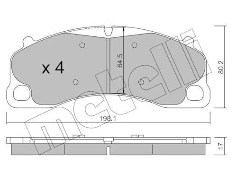 Image of METELLI Brake pad set METELLI 22-1256-0