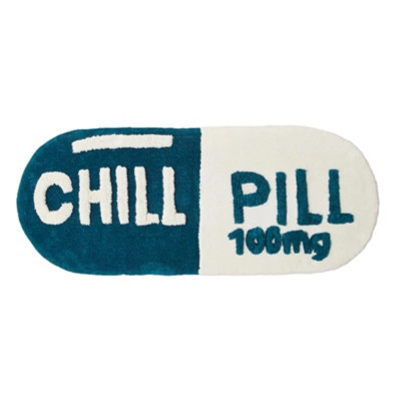 Image of Allure Bath Fashions Chill Pill Bath Runner - Long Bath Mat Rug (Teal)
