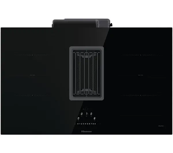 Image of Hisense HAS949BSC 83cm Venting Induction Hob - Black - For Ducted/Recirculating Ventilation