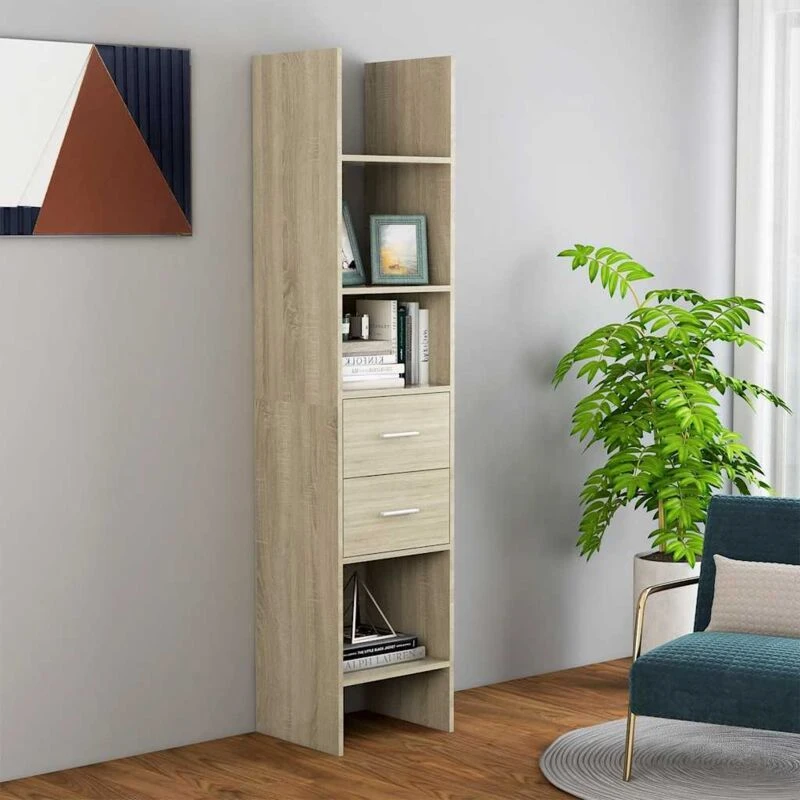 Image of VIDAXL Book Cabinet Sonoma Oak 40x35x180cm Engineered Wood Vidaxl 8720286352748