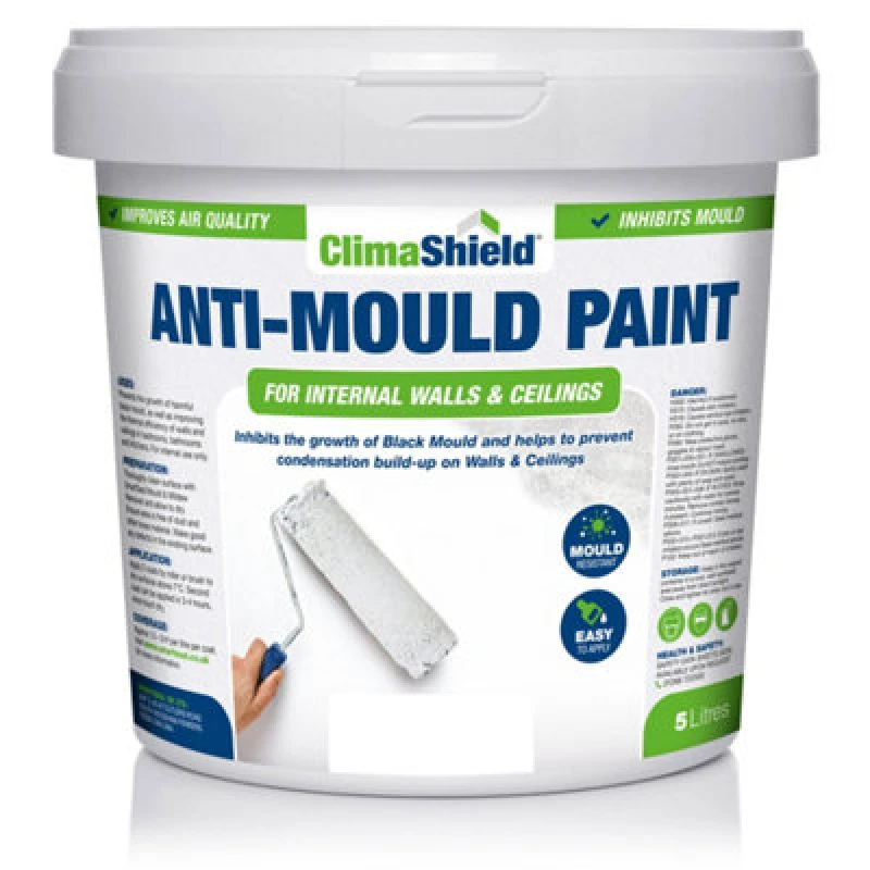 Image of Smartseal Anti Mould Paint - Brilliant White (5L) For Bathroom, Kitchen And Bedroom Walls & Ceilings, White 5.061E+12
