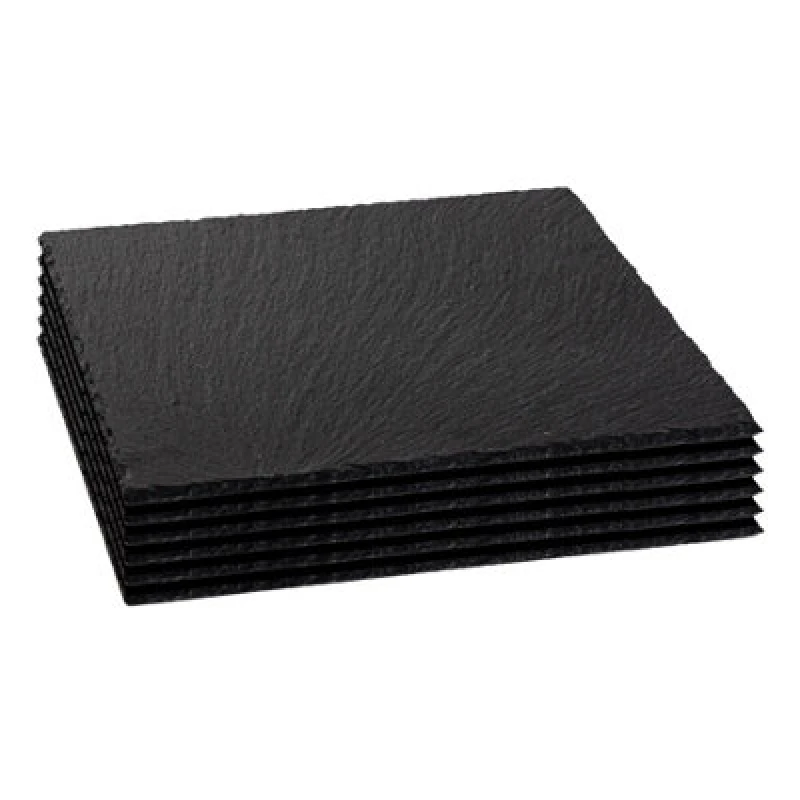 Image of Argon Tableware Square Slate Placemats - 33Cm - Pack Of 6