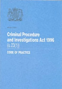 Image of Criminal Procedure and Investigations Act 1996 Paperback