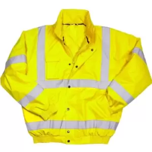 image of Mens Tulsa Hi-Vis Bomber Jacket (3XL) (Fluorescent Yellow) - Fluorescent Yellow - Warrior