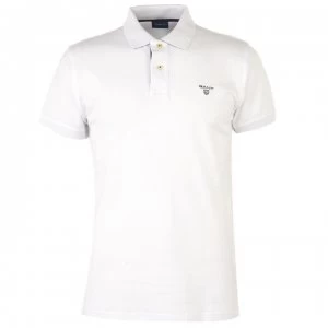 image of Gant Contrast Collar Polo Shirt - White 110