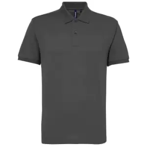 image of Asquith & Fox Mens Short Sleeve Performance Blend Polo Shirt (5XL) (Charcoal)