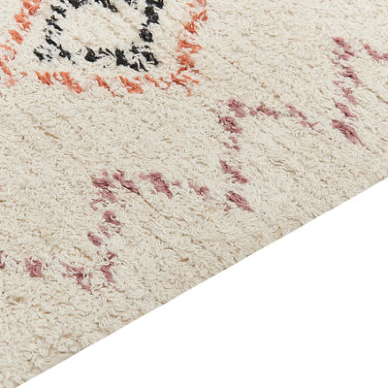 Image of Beliani Rug Guwahati Beige 160 X 230 Cm Cotton