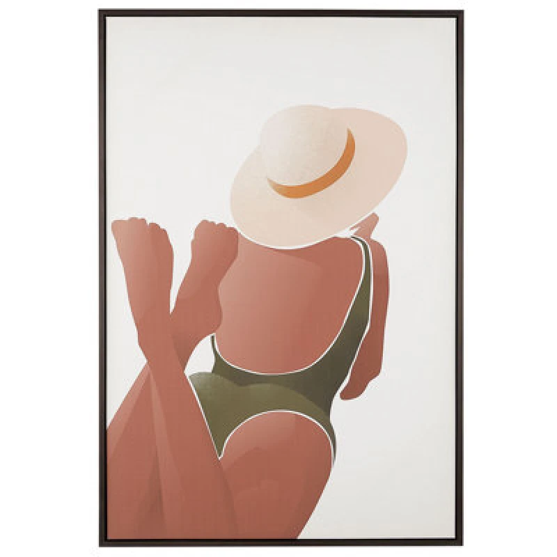 Image of Beliani Canvas Feltrina Feminine Motif 63 X 99cm White
