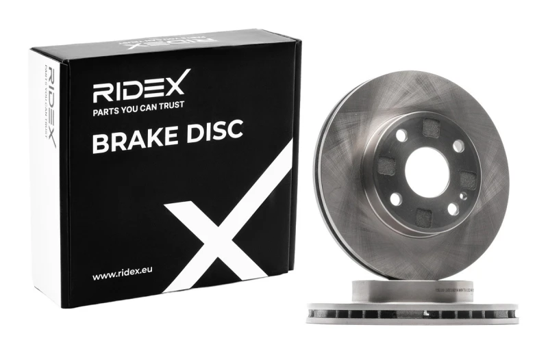 Image of RIDEX 82B0461 Brake disc Front Axle, Vented, Cast Iron, Uncoated, Untreated, without bolts/screws Cast Iron Brake Disc (82)