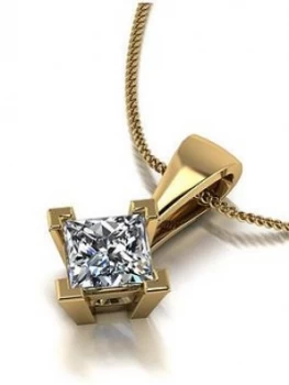 Image of Moissanite 9Ct Gold 0.60Ct Square Brilliant Pendant
