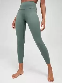 image of adidas Yoga Essentials 7/8 Leggings - Dark Green, Dark Green Size M Women