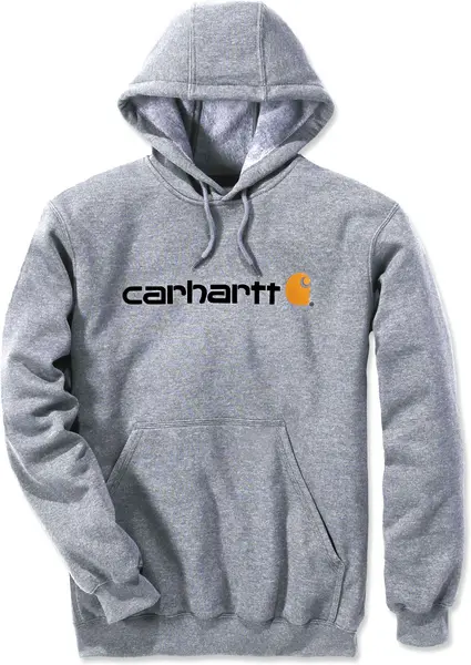 Image of Carhartt Signature Logo Midweight Hoodie, grey, Size 2XL