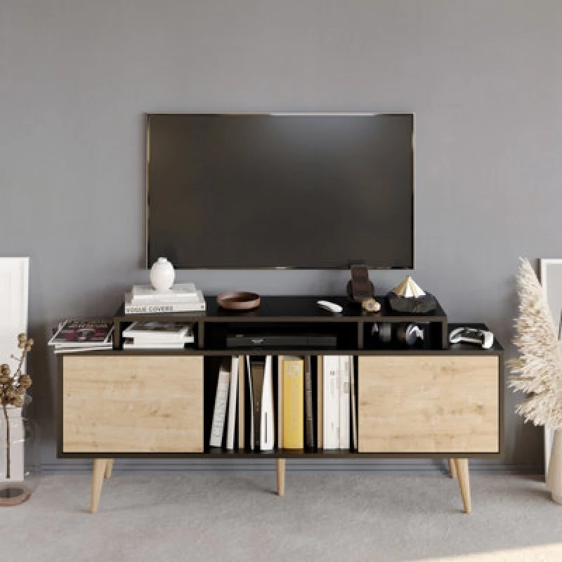 Image of Decorotika Char TV Stand TV Unit for TVs up to 72" Walnut
