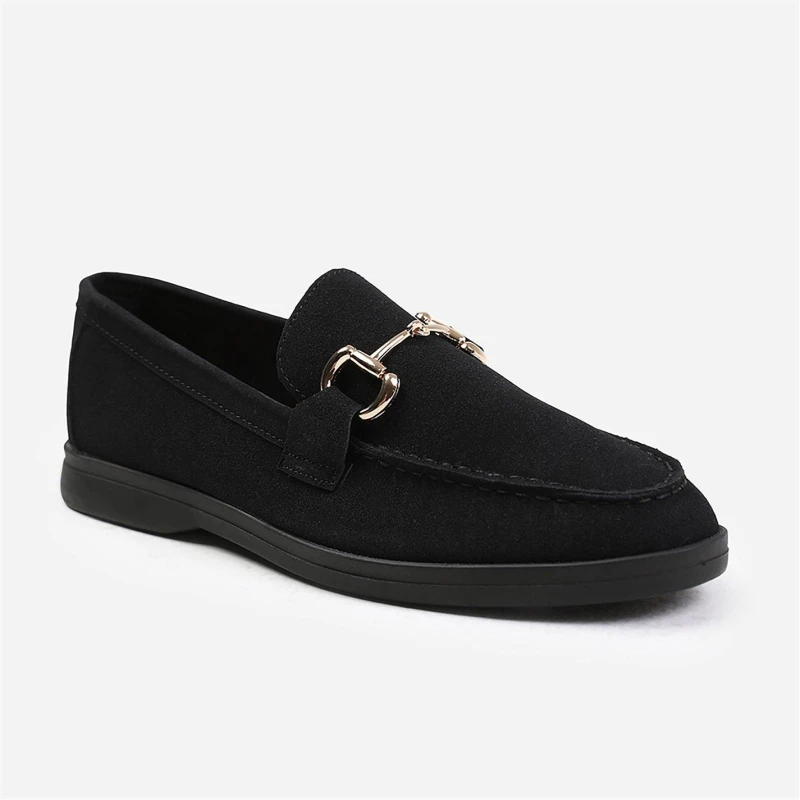Image of Where's That From 'Aster' Slip On Loafer With Metal Detailing Black