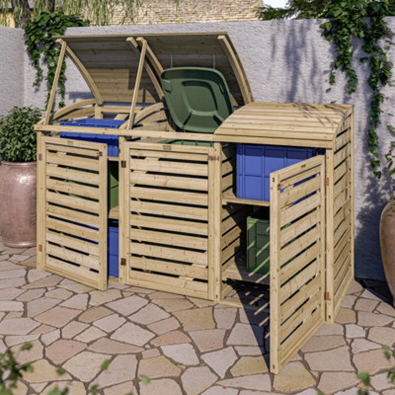Image of Rowlinson Rowlinson Timber Single Bin With Double Box Store 1BIN2BOX