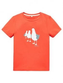 Image of Barbour Girls Short Sleeve Seagull T-Shirt - Coral