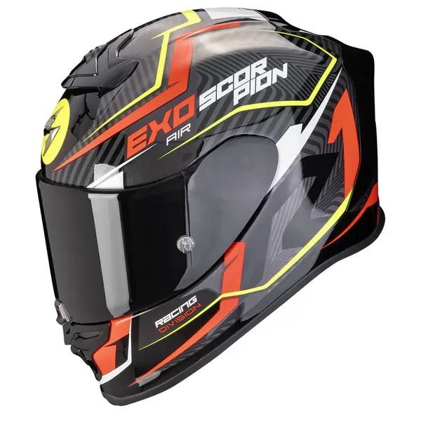 image of Scorpion EXO-R1 Evo Air Coup Black Red Neon Yellow Full Face Helmet Size L