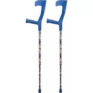 Image of Aidapt Crutches - Blue Floral