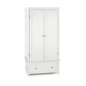 image of Nairn White 2 Door 1 Drawer Wardrobe, white