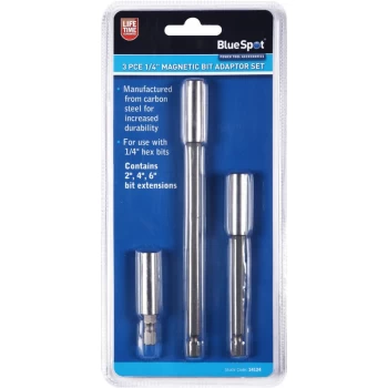 Image of Bluespot - 14124 3 Piece 1/4' Magnetic Bit Adaptor Set