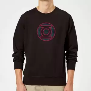 Image of Justice League Green Lantern Retro Grid Logo Sweatshirt - Black - L - Black