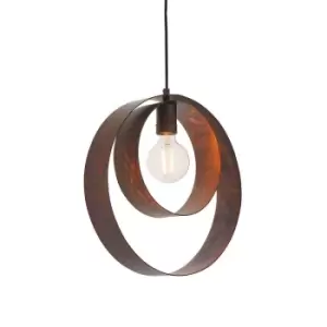 Image of Hand Finished Bronze Patina Ceiling Pendant Light Dark Bronze Metalwork Fitting