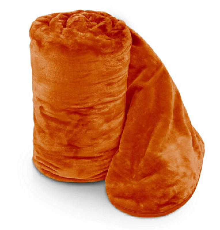 Image of Velosso Luxurious Ultra-Soft Plush Faux Mink Fur Throw Blanket - 150Cm X 200Cm , For Sofa, Bed - Orange