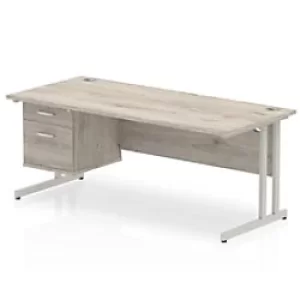 Image of Dynamic Left Hand Desk Impulse MIRDC18FP2GRY Corner Desk MFC 1400 mm x 800 mm x 730 mm Beech