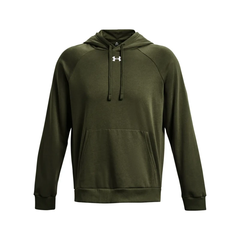 Image of Under Armour Mens Rival Cotton Blend Fleece Logo Hoodie M - Chest 38-40' (96.5-101.5cm) Marine OD Green 1379757-390-M