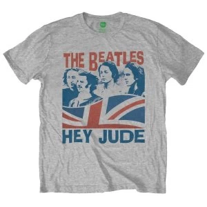 image of The Beatles - Windswept/Hey Jude Unisex Large T-Shirt - Grey