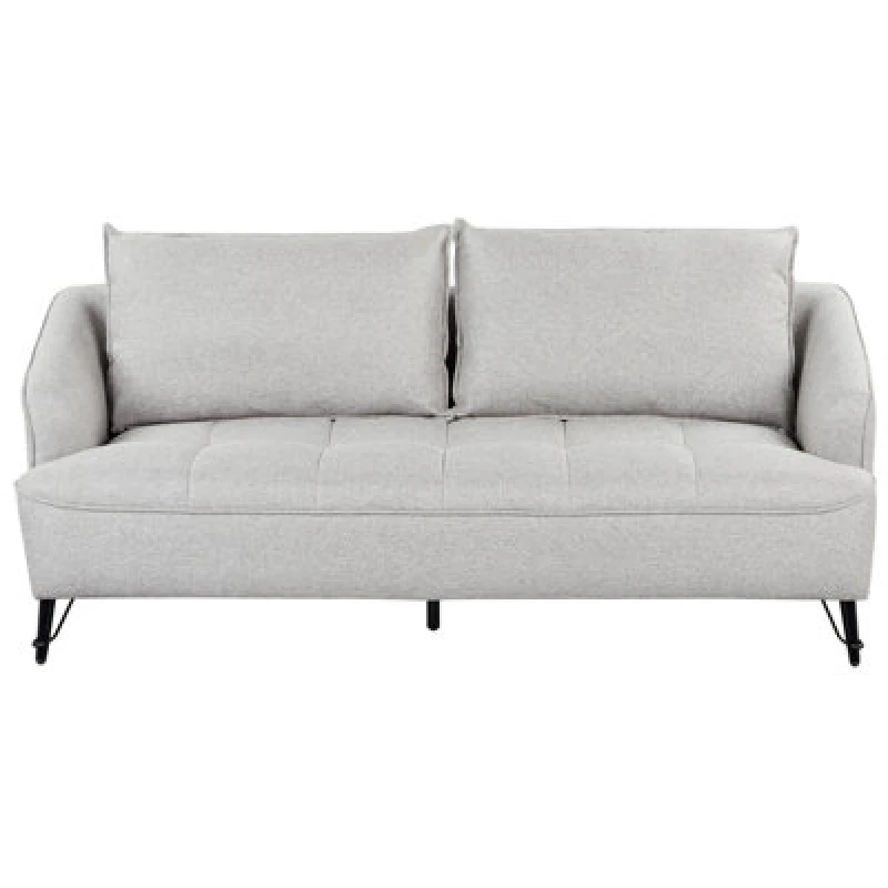 Image of Beliani Sofa 3 Seater Hobro Fabric Light Grey