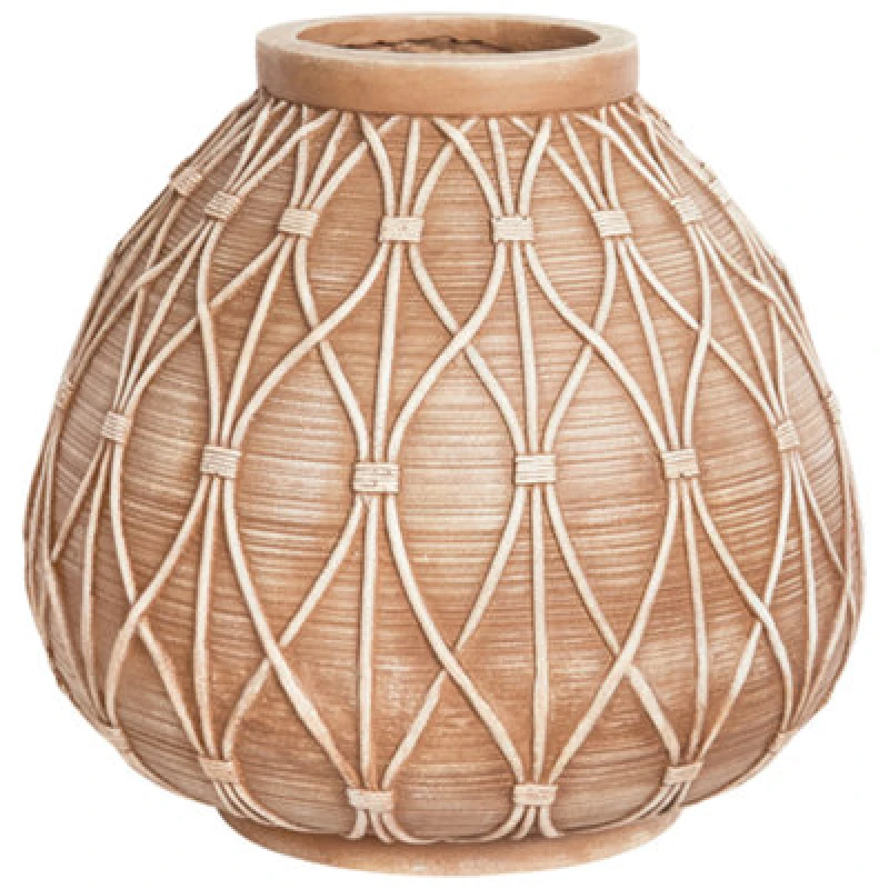 Image of Beliani Flower Vase Domokos Ceramic 38cm Light Brown