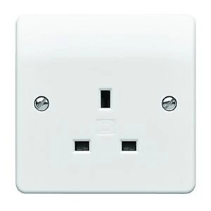 image of MK 13A Unswitched Single Plug Socket - White