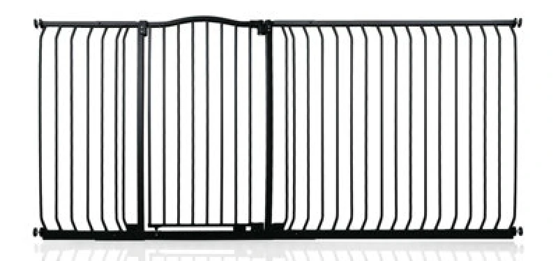 Image of Safetots Extra Tall Curved Top Safety Gate, 207Cm - 216Cm, Matt Black, Extra Tall 100Cm In Height, Pressure Fit Stair Gate