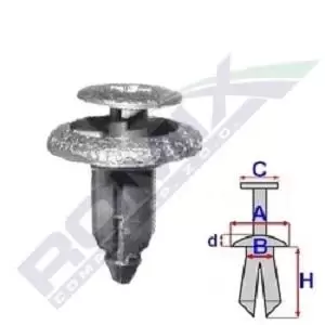 image of ROMIX Clip, trim-/protection strip B25274 TOYOTA,LEXUS,AVENSIS Kombi (T25),Yaris Schragheck (_P1_),COROLLA Verso (ZER_, ZZE12_, R1_)