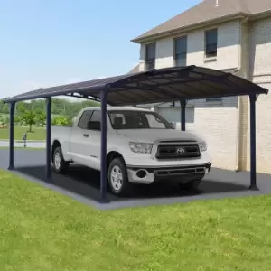 image of 12' x 21 Palram Canopia Arcadia 6400 Grey Metal Carport (3.59m x 6.44m)