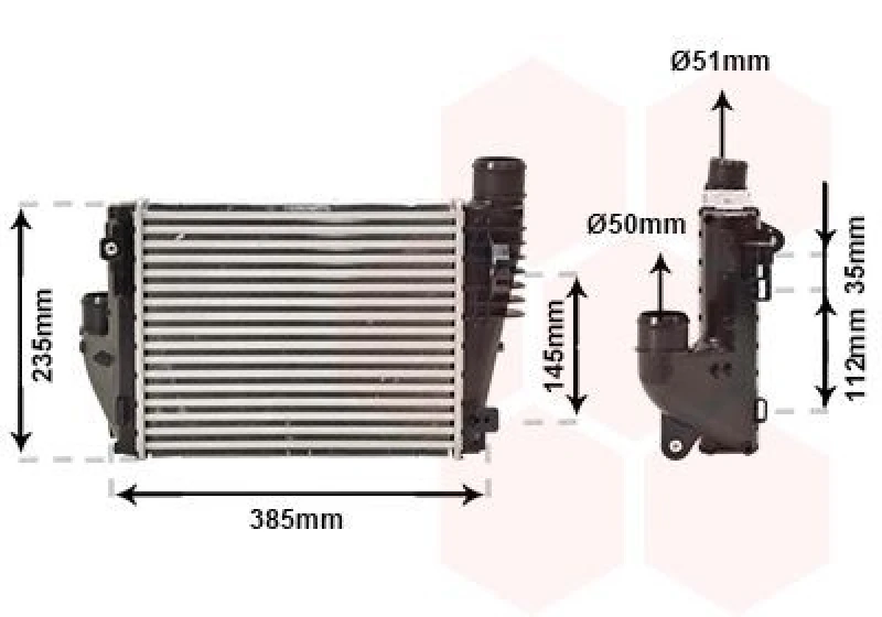Image of VAN WEZEL Intercooler VAN WEZEL 09004317
