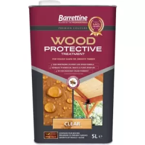 image of Wood Protective Treatment Paint - Clear - 5L - Clear - Barrettine