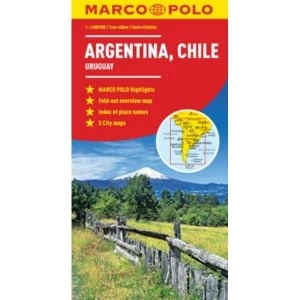 image of Argentina, Chile, Uruguay South America Marco Polo Map by Marco Polo (Sheet map, folded, 2017)