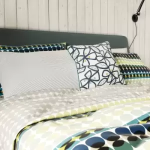 image of Helena Springfield Clara Kingsize Duvet Cover Set, Green & Ink