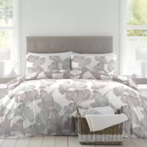 image of Drift Gingko Duvet Cover and Pillowcase Set Purple