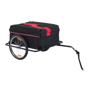 image of HOMCOM Bike Cargo Trailer W/Removable Cover-Red/Black