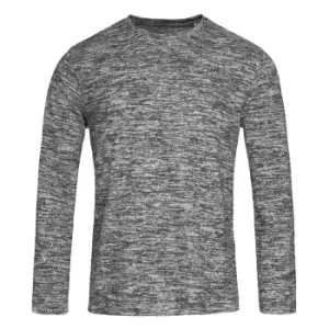 Image of Stedman Mens Stars Crew Neck Knitted Sweater (2XL) (Dark Grey Melange)
