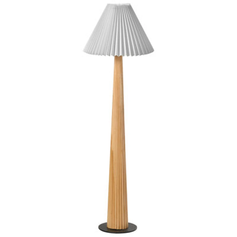 Image of Beliani Floor Lamp Aligide Wood Natural