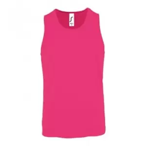 Image of SOLS Mens Sporty Performance Tank Top (M) (Neon Pink)