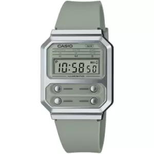Image of Casio 'Vintage A100 Vintage' Green Plastic/Resin Quartz Watch