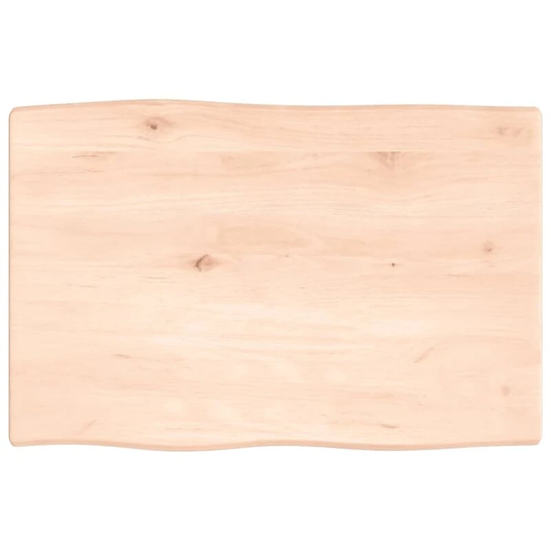 Image of Vidaxl Table Top 60X40X2cm Untreated Solid Wood Oak Live Edge, Brown 363863