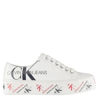 Image of Calvin Klein Jeans Zamira Flatform Trainers - Bright WHITE