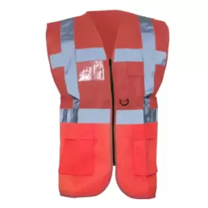 Image of Yoko Hi-Vis Premium Executive/Manager Waistcoat / Jacket (2XL) (Red)